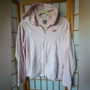 NIKE PINK STRETCH COTTON HOODED ZIPPER & POCKETS BLAZER MEDIUM